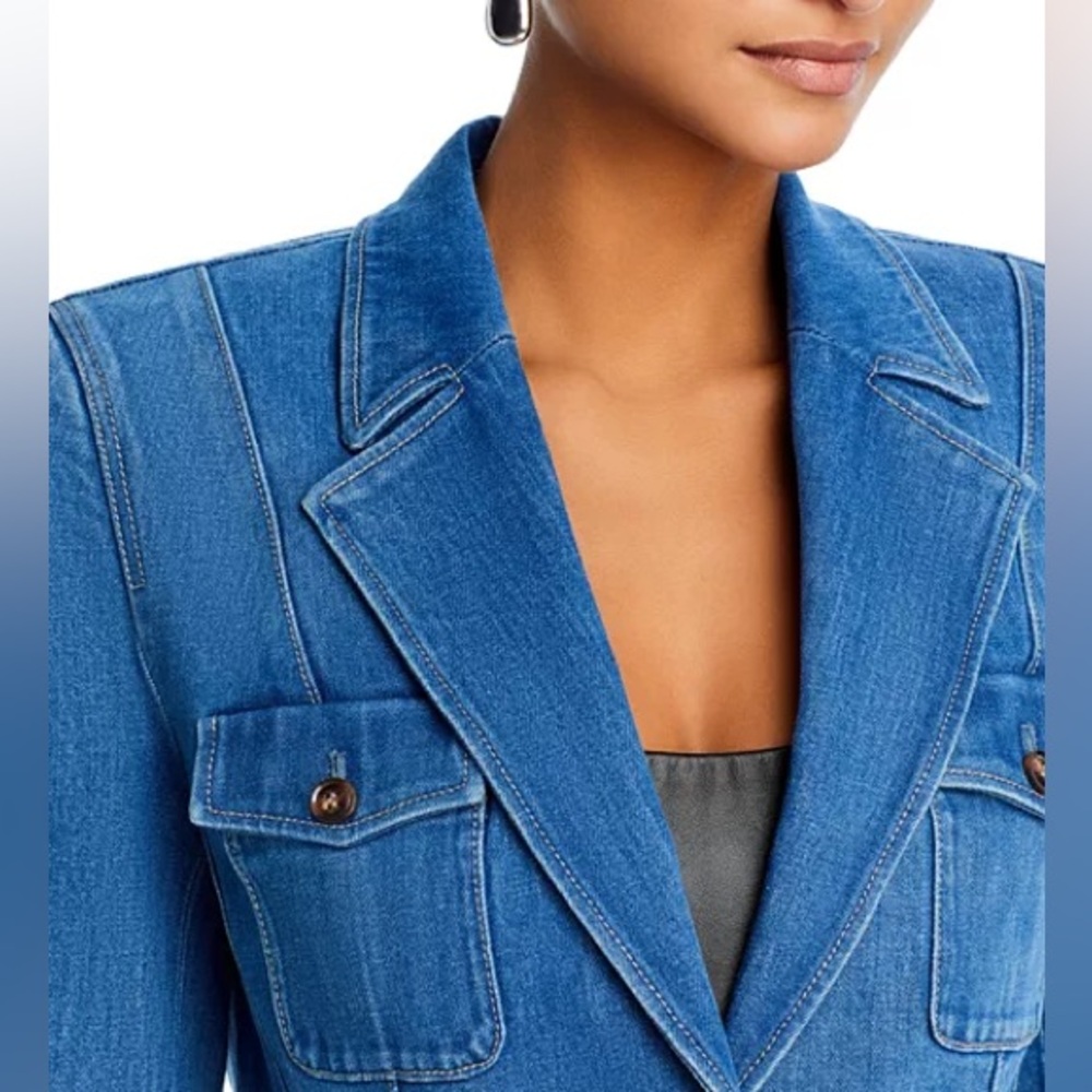 💙 PAIGE Romona Denim Blazer Size 4 💙 - Picture 8 of 15